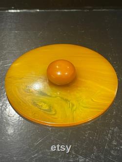 Art Deco Original Genuine Catalin Bakelite Phenolic Dressing table Powder bowl