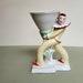 Art Deco Pierrot Porcelain Half Doll Powder Puff Holder Germany