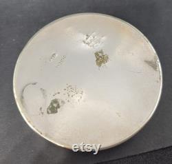 Art Deco Silver Plated Powder Trinket Box Reverse Carved Kingfisher Glass Cabochon, EJH Birmingham