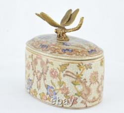 Art Deco Style Box Jewelry Figurine Powder Box Dragonfly Wildlife Art Nouveau St