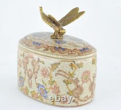 Art Deco Style Box Jewelry Figurine Powder Box Dragonfly Wildlife Art Nouveau St
