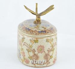 Art Deco Style Box Jewelry Figurine Powder Box Dragonfly Wildlife Art Nouveau St