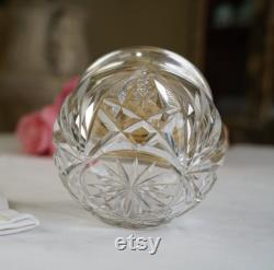 Art Nouveau Sterling Silver Repousse Crystal Vanity Jar, Powder Jar, Maiden