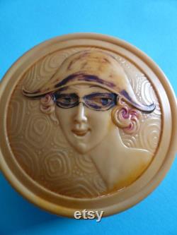 Art deco celluloid powder box