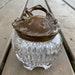As is Antique c1920s Art Nouveau Cut Glass Floral Powder Jar Dresser Jar Powder Box Retro Vanity