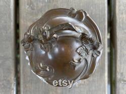 As is Antique c1920s Art Nouveau Cut Glass Floral Powder Jar Dresser Jar Powder Box Retro Vanity