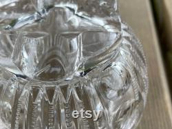 As is Antique c1920s Art Nouveau Cut Glass Floral Powder Jar Dresser Jar Powder Box Retro Vanity