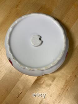 Austria Prussia Germany Lidded Powder Jar Trinket Dish Vintage 5-1 8 D x 3-1 4 T
