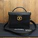 Authentic CHANEL Black Caviar Leather Shoulder Vanity Case Handbag