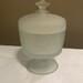 Avon Frosted Satin Glass Powder Vanity Jar