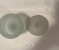 Avon Frosted Satin Glass Powder Vanity Jar