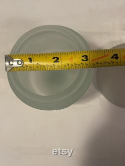 Avon Frosted Satin Glass Powder Vanity Jar