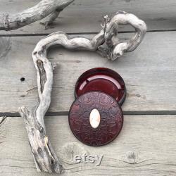 Avon Powder Box Vintage 1970's Tortoise Shell with Pink Cameo