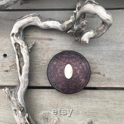 Avon Powder Box Vintage 1970's Tortoise Shell with Pink Cameo