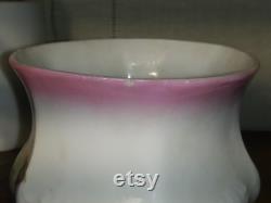 Bavarian porcelain antique powder jar with pink rose floral pattern. Free Shipping