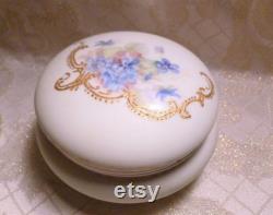 Bawo And Dotter Elite S M Limoges France Bisque Porcelain Handpainted Powder Box Floral Design Gold Detail Always FREE Domestic SHIPPING