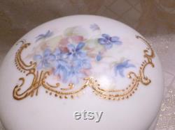 Bawo And Dotter Elite S M Limoges France Bisque Porcelain Handpainted Powder Box Floral Design Gold Detail Always FREE Domestic SHIPPING