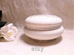 Bawo And Dotter Elite S M Limoges France Bisque Porcelain Handpainted Powder Box Floral Design Gold Detail Always FREE Domestic SHIPPING