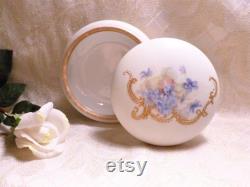 Bawo And Dotter Elite S M Limoges France Bisque Porcelain Handpainted Powder Box Floral Design Gold Detail Always FREE Domestic SHIPPING