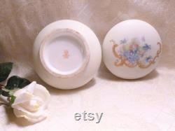 Bawo And Dotter Elite S M Limoges France Bisque Porcelain Handpainted Powder Box Floral Design Gold Detail Always FREE Domestic SHIPPING