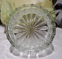 Beautiful Vintage Godinger Silver Plated Art Nouveau Style Round Cut Glass Powder Jar with Mirror Lid Vintage Vanity Jar