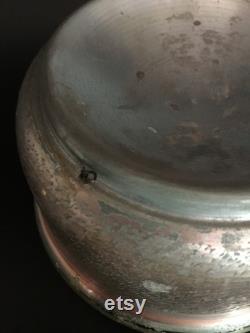 Beautiful Vintage Metal Musical Powder Puff Box. Porcelain Lid with Romantic Courting Couple