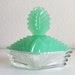 Beautiful Vintage New Martinsville Jadeite Jadite Glass Vanity Puff Box Powder Jade-ite Uranium Hard to Find
