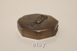 Beautiful Vintage Sterling Silver Compact Powder Case with Elephant Theme, Latvia, 1930s