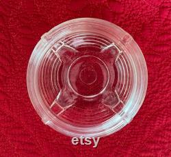 Beehive Rings Powder Jar Art Deco Style Clear Glass Round with Lid Cosmetics Dresser Vanity Jar Vintage