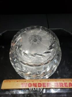 Big 8 Trinket Collar Vanity Jar Box American Brilliant Period Cut Glass Crystal