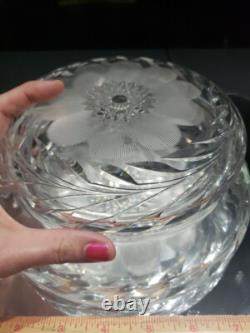 Big 8 Trinket Collar Vanity Jar Box American Brilliant Period Cut Glass Crystal
