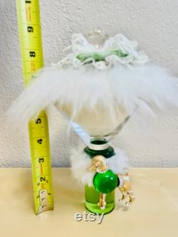 Big Powder Puff W Stand Poodle Rhinestone Hypoallergenic Handmade Gift For Her