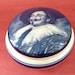 Blue Delfts powder pot Laughing Cavalier Frans Hals Delft Trinket Pot by GKB