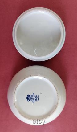 Blue Delfts powder pot Laughing Cavalier Frans Hals Delft Trinket Pot by GKB