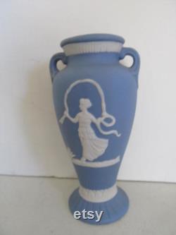 Blue Jasperware Vanity Jar Powder Box Vanity box Blue Cameo Wedgwood Jasperware Blue vanity dresser decor Romantic Bedroom Boudoir decor