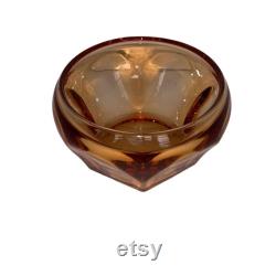 Cambridge Glass Amber Powder Jar Trinket Bowl