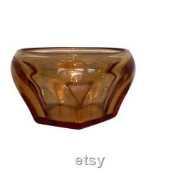 Cambridge Glass Amber Powder Jar Trinket Bowl Cambridge Glass Amber Powder Jar Trinket Bowl