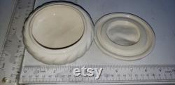 Ceramic covered powder dish lily excellent condition