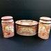 Cherubs Vanity Set Vintage Rose Pink Oval Ceramic Powder Box and Large Shakers Hand Painted Made In Japan