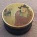 Chinese Snuff Box Asian Celluloid Pill Box Collectable Early Plasic Powder Box Round Jewelry Container Early Century Free Shipping