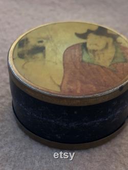 Chinese Snuff Box Asian Celluloid Pill Box Collectable Early Plasic Powder Box Round Jewelry Container Early Century Free Shipping