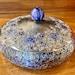 Cloisonné Dresser Box Pure .999 Fine Silver with Purple Enameling and silver Flowers, Korea 1960