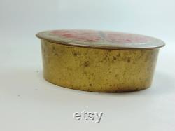 Collectible Brass Trinket Box or Powder Box Souvenir from India (Ca. 1970's)