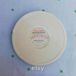 Collectible Powder Box Myrurgia Maderas de Oriente Vintage Powder Compact Discontinued Pale Blue with Arabesque Design