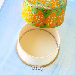 Coty Emeraude Perfume Powder Containers, Chinoiserie, Persian Floral Design, Vanity Decor