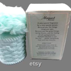 Coty Muguet des Bois Powder Pouf Puff withOriginal Box and Powder, Vintage Vanity