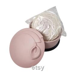 Crowning Touch Art Nouveau Calla Lily Powder Box with Original Puff Made in Japan Vintage