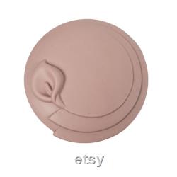 Crowning Touch Art Nouveau Calla Lily Powder Box with Original Puff Made in Japan Vintage