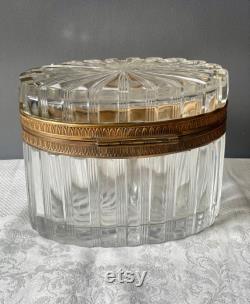 Crystal Casket Casket with Hinged Lid and Key Made in France