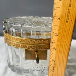 Crystal Casket Casket with Hinged Lid and Key Made in France